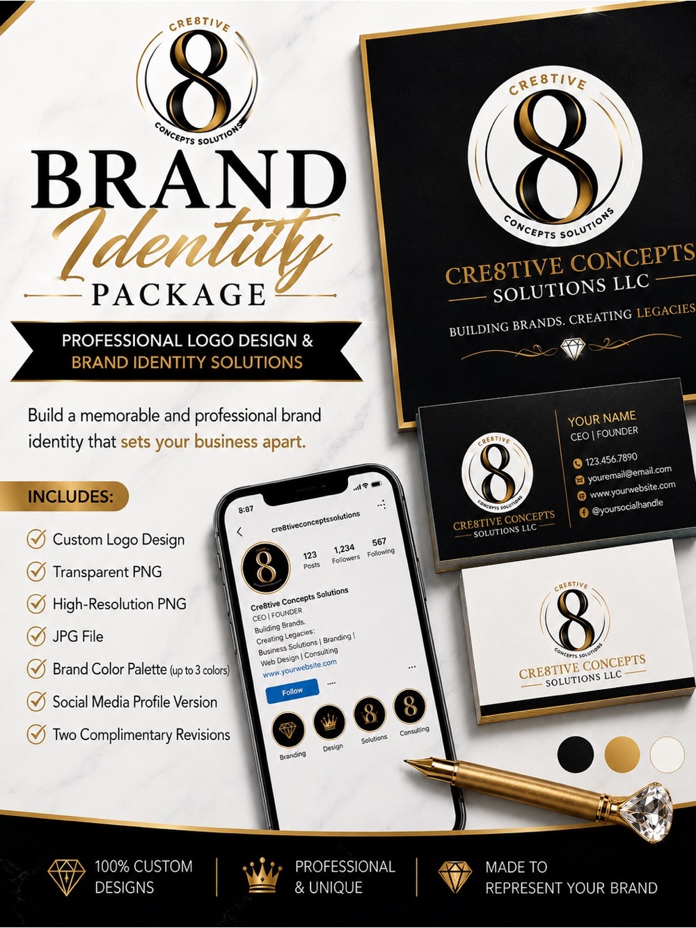 Brand Identity Package | Custom Logo Design & Business Branding Services